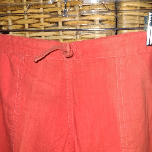 SANTA CRUZ Women's Cotton Pants Wide Leg VTG Large Pockets Sz L Coral Red - Picture 3 of 8